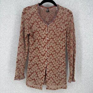 Koko Marianne Kooimans Italian Embroidery on Silk Button Cardigan Size 1/US 2/4